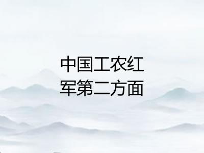 中国工农红军第二方面军 中国工农红军第二方面军