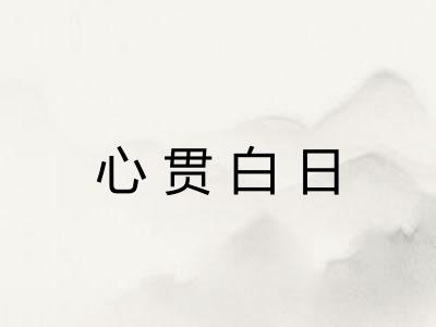 心贯白日 心贯白日